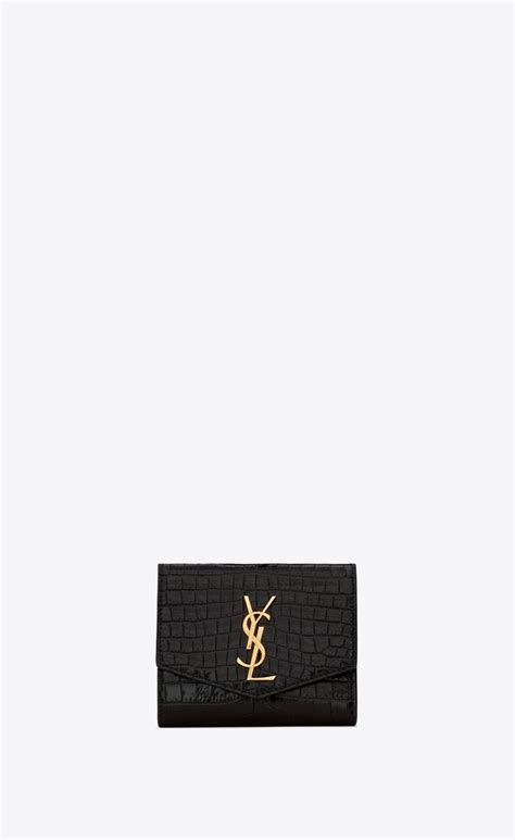 ysl crocodile wallet men|UPTOWN Compact wallet in crocodile.